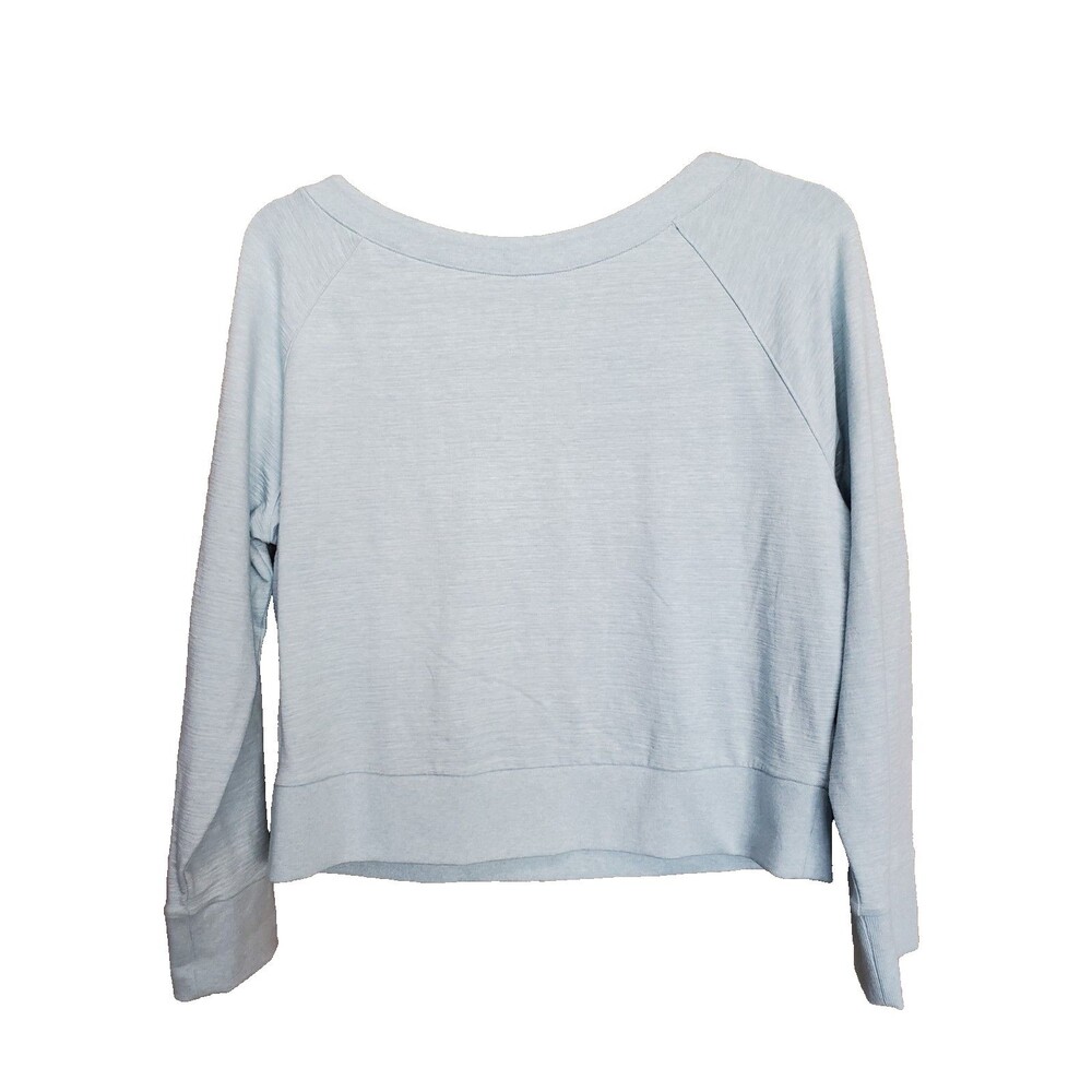 T by Talbots UPF 50+ Blue V-Back Sweatshirt Size Large